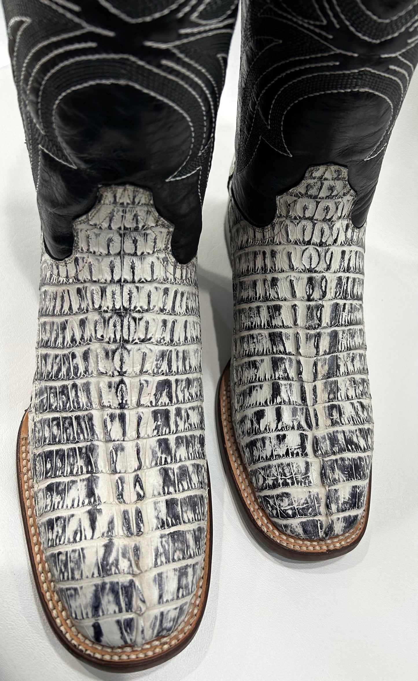 Men’s Genuine Exotic Caiman Back News Paper Color