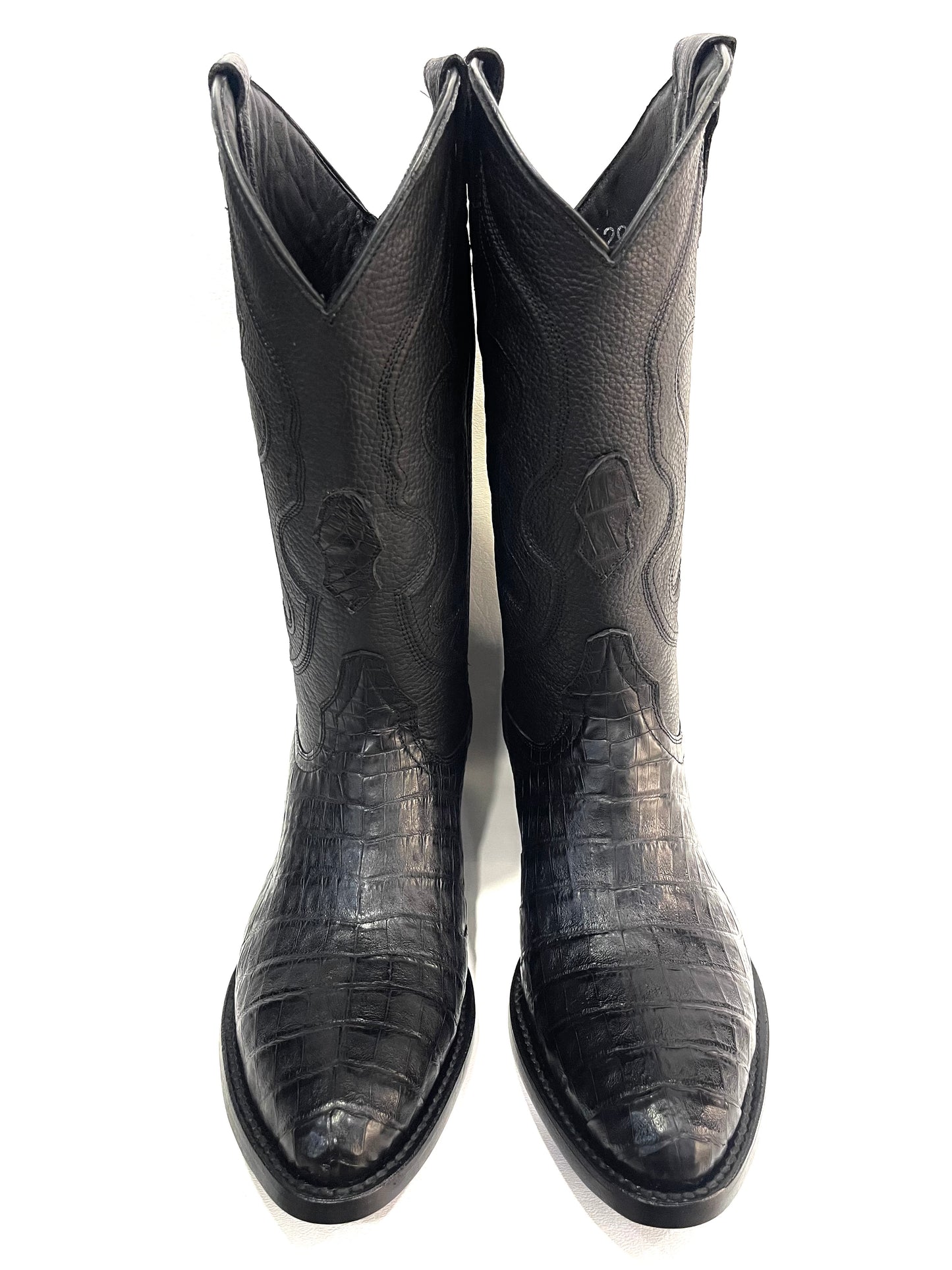 Men’s genuine caimán belly black
