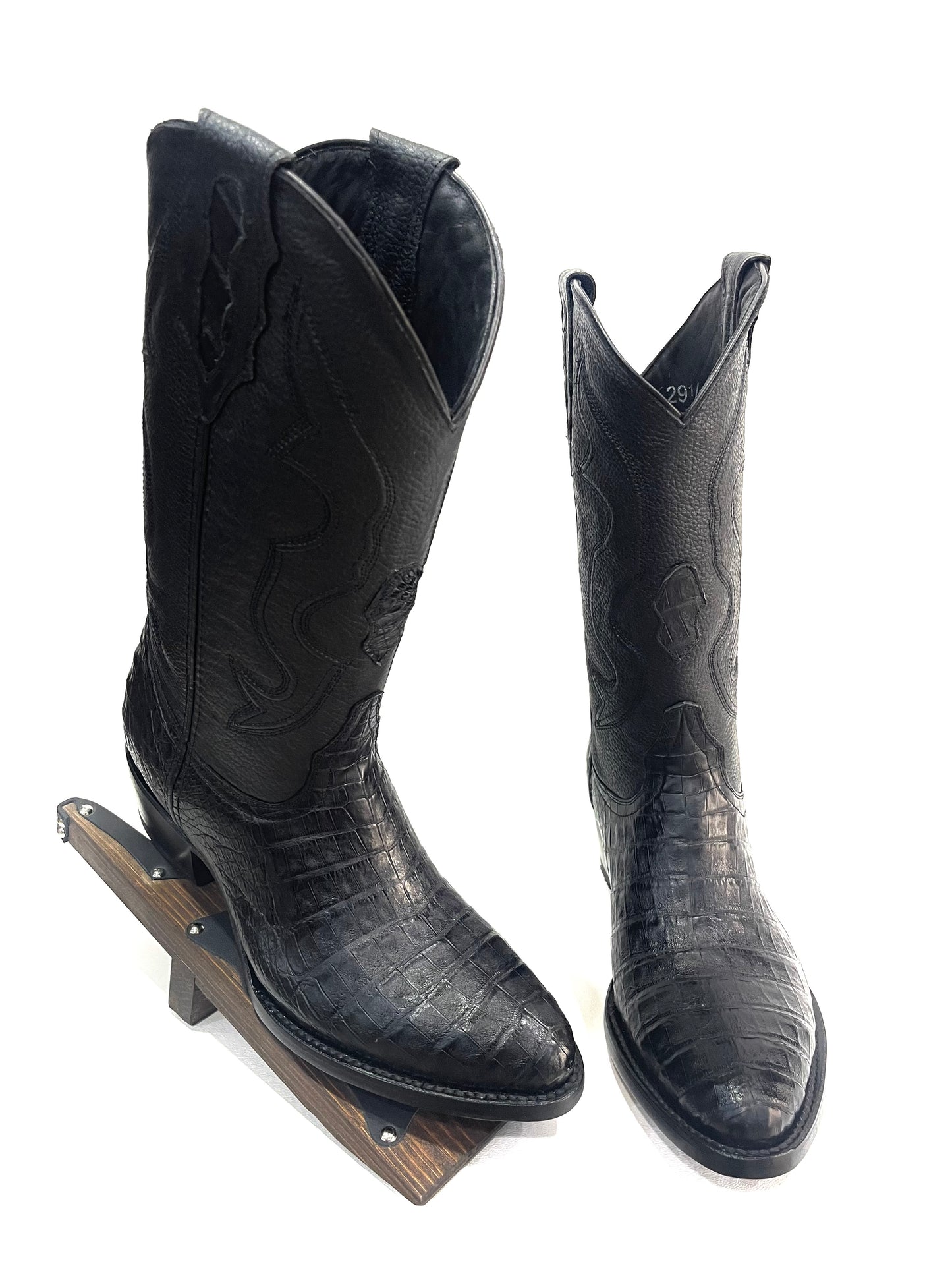 Men’s genuine caimán belly black