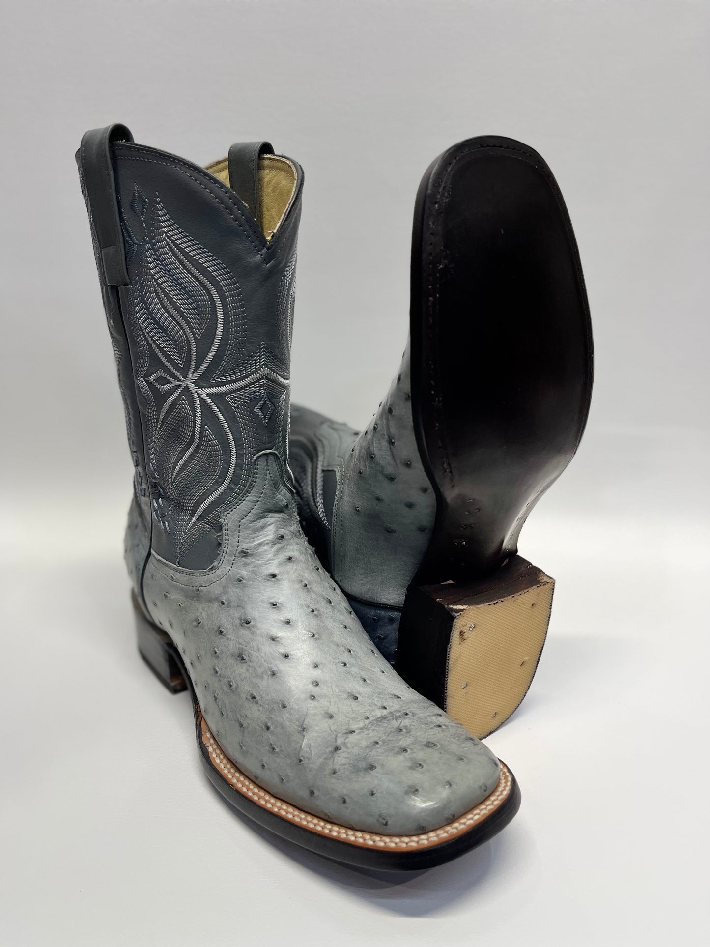 Men’s Genuine Exotic Full Quill Ostrich Grey