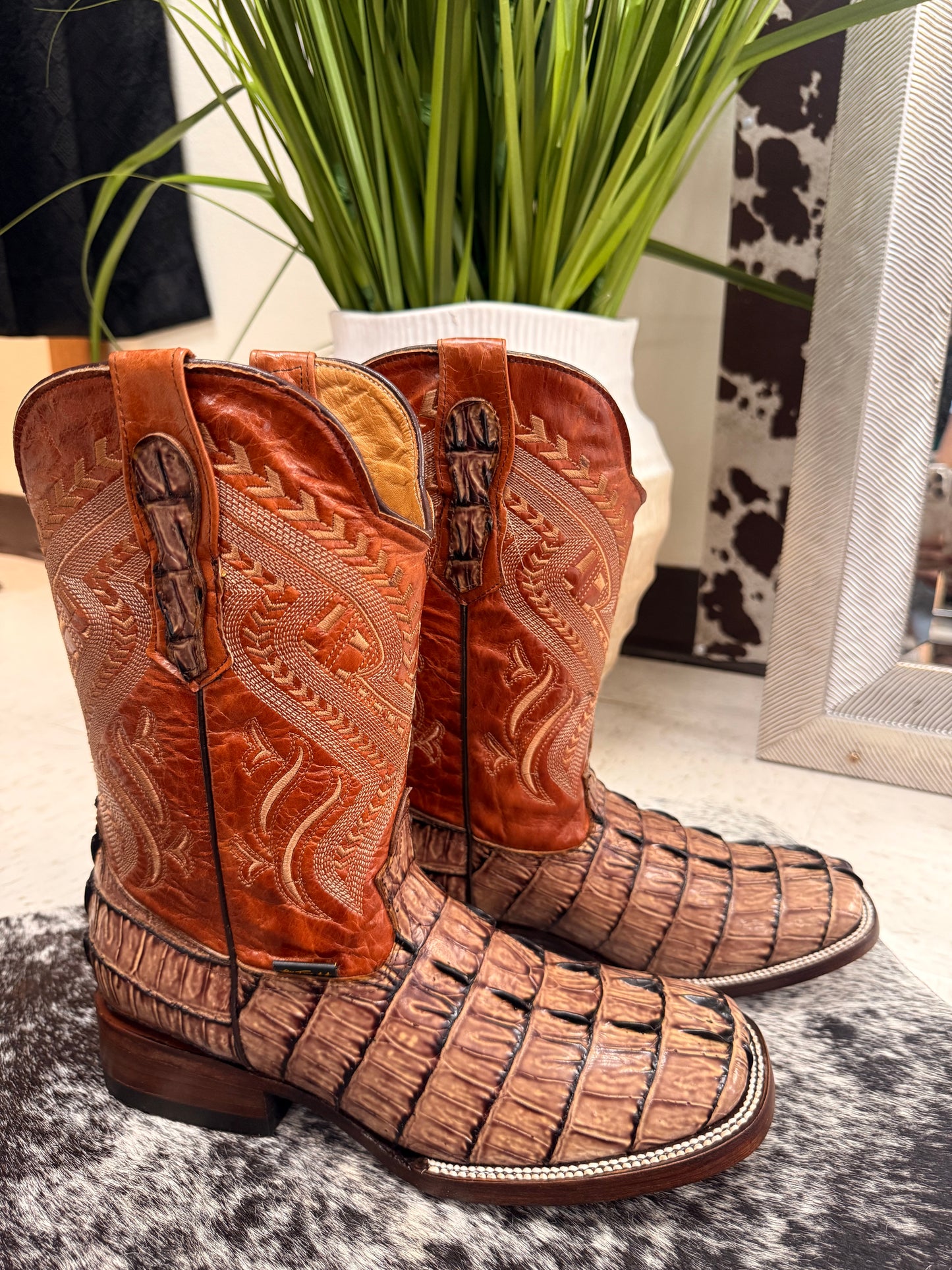 Men’s Exotic Print Cowboy Boots – Square Toe