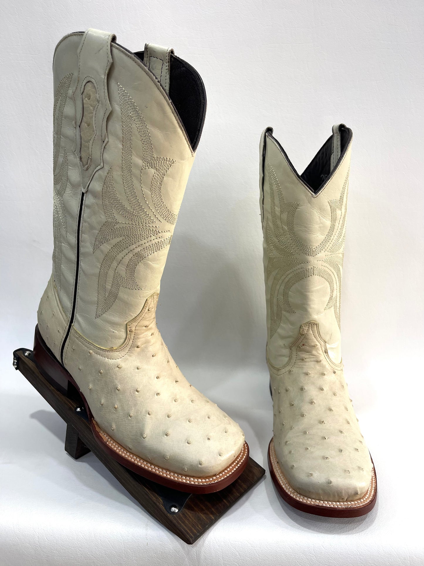 Men’s Genuine Exotic Full Quill Ostrich Bone Color
