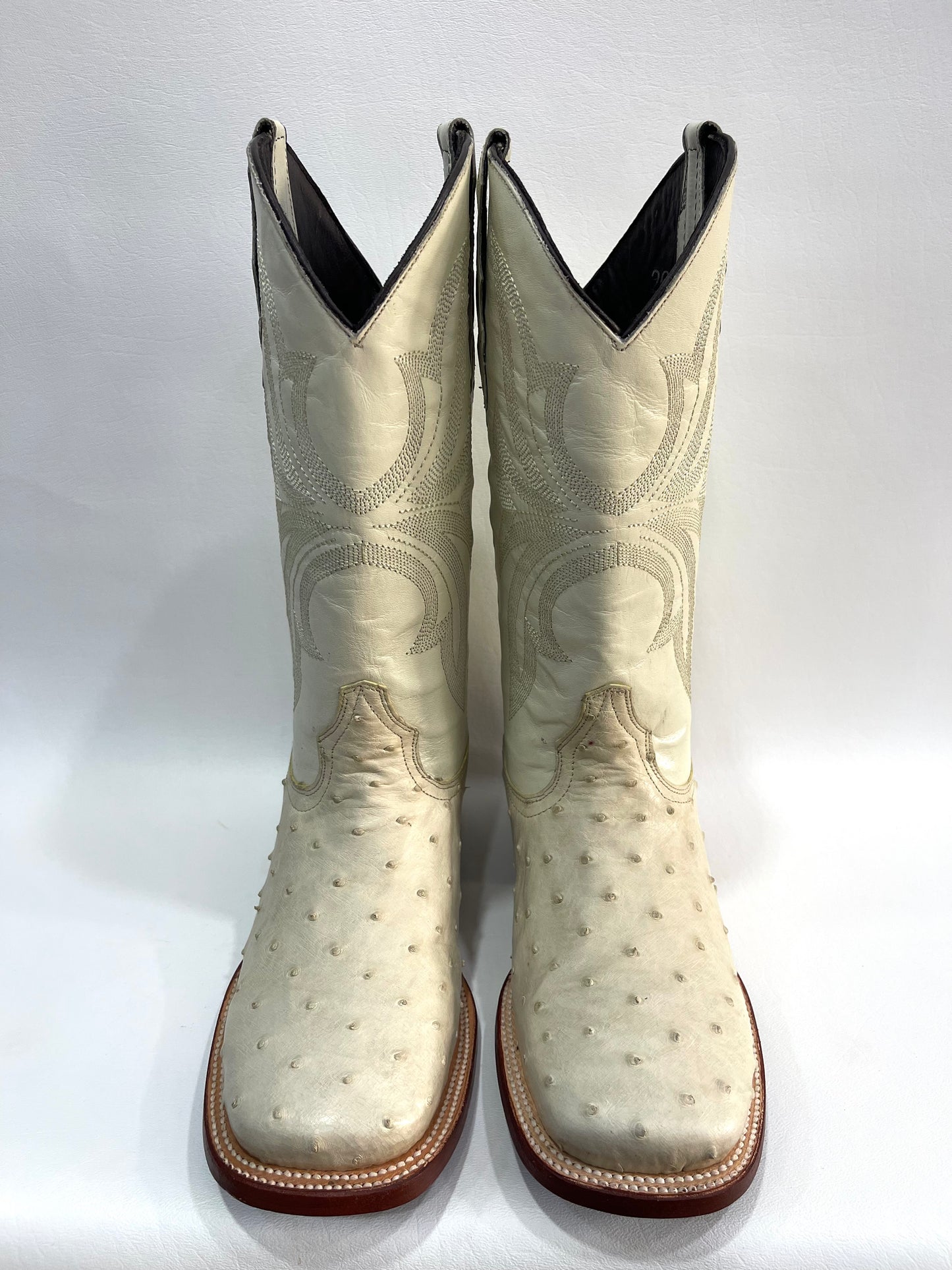 Men’s Genuine Exotic Full Quill Ostrich Bone Color
