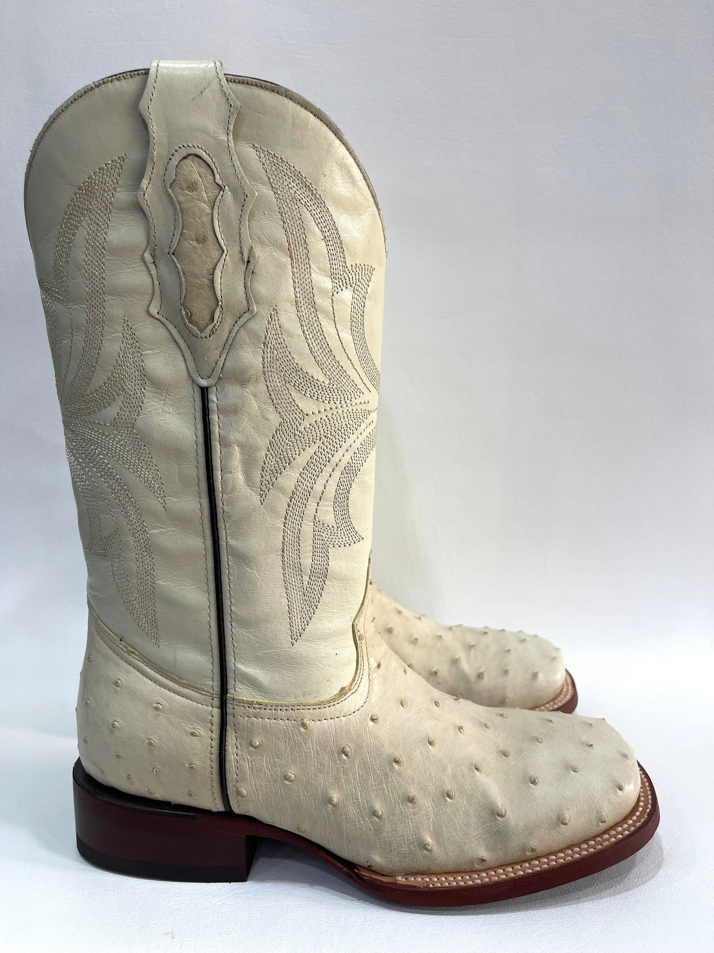 Men’s Genuine Exotic Full Quill Ostrich Bone Color