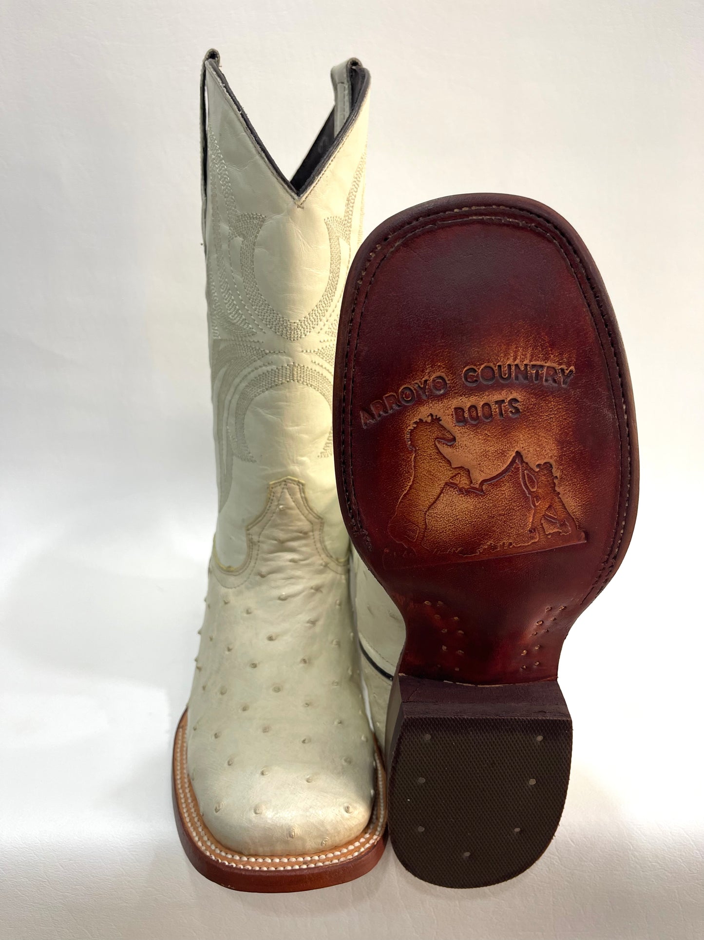 Men’s Genuine Exotic Full Quill Ostrich Bone Color