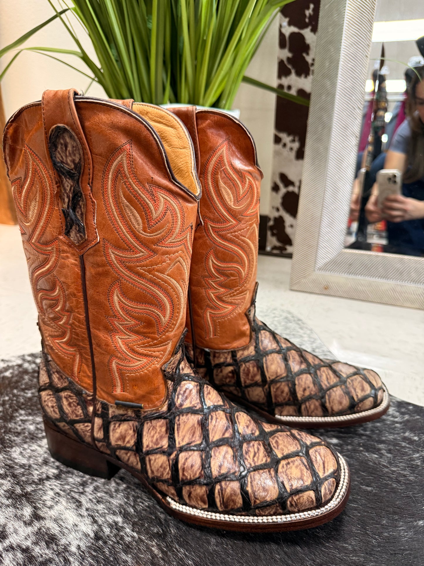 Men’s Exotic Print Cowboy Boots – Square Toe