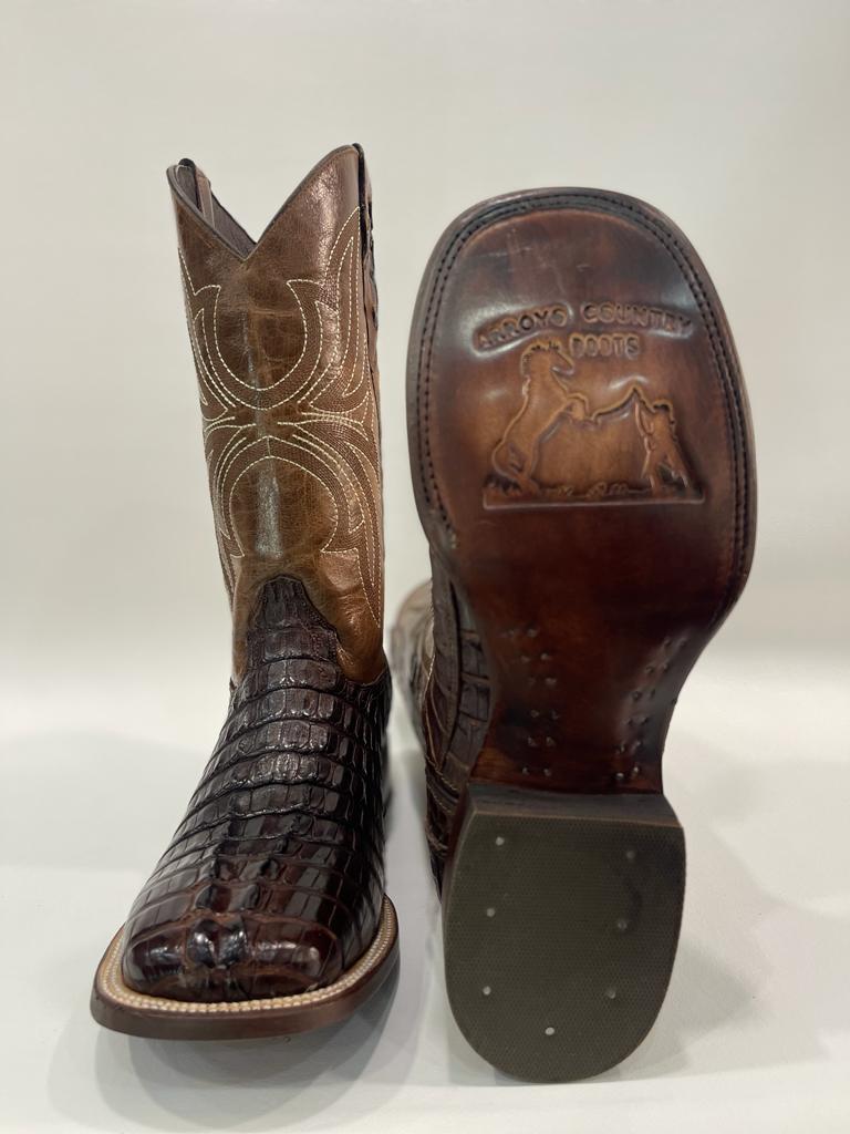 Men’s genuine caiman tail brown