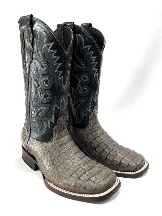 Men’s Genuine Exotic Caiman Back Grey