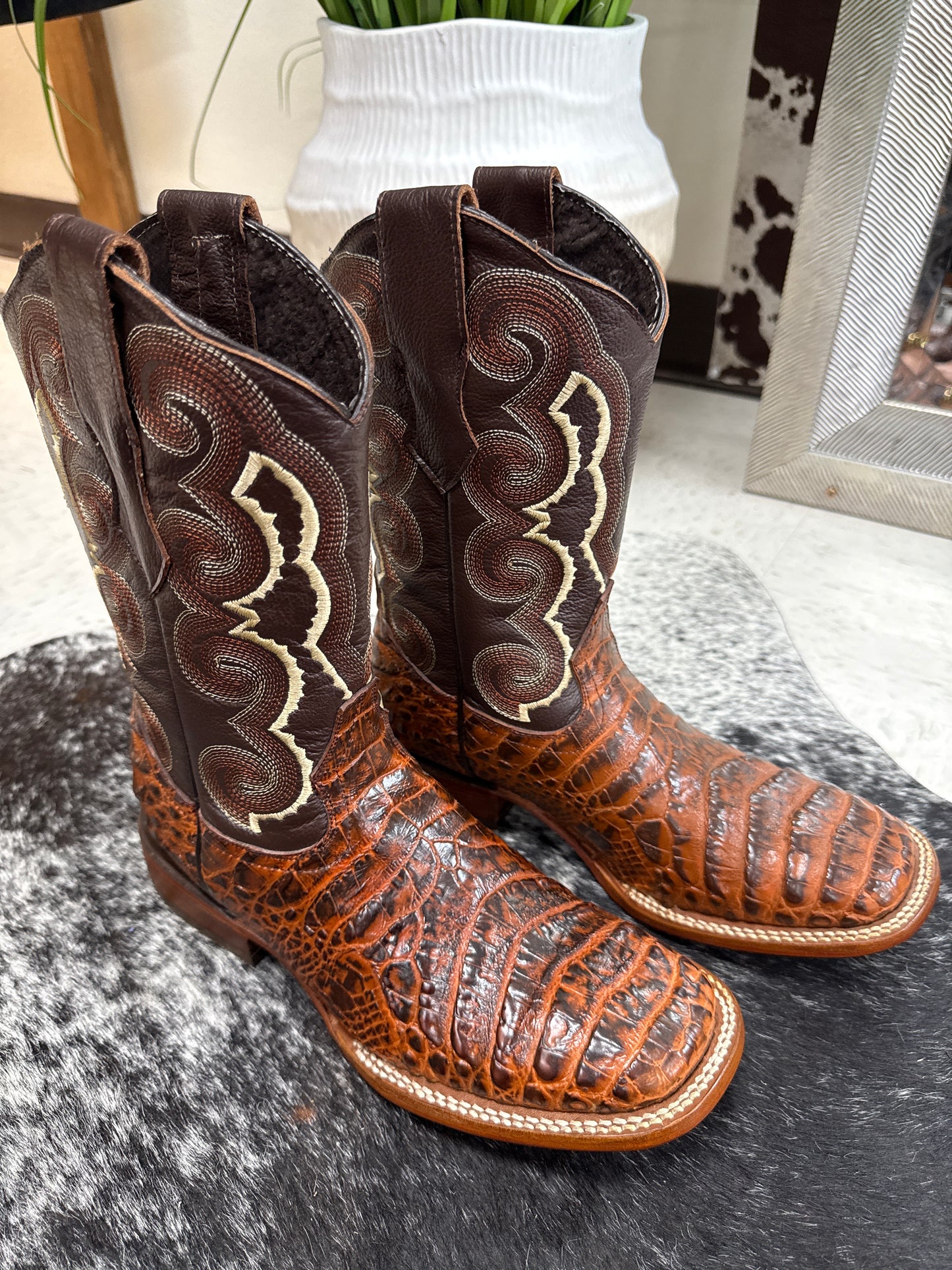 Men’s Exotic Print Cowboy Boots – Square Toe