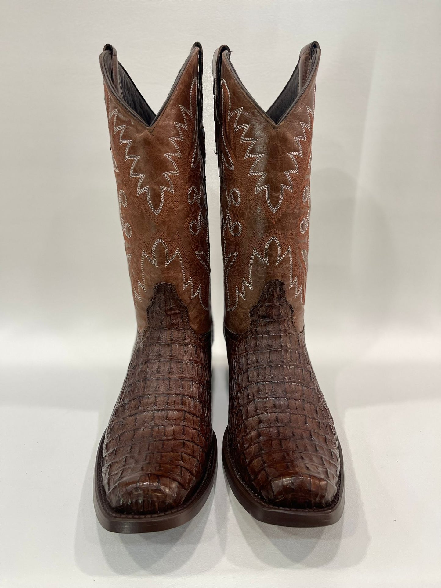 Men’s Genuine Exotic Caiman Back  Brown