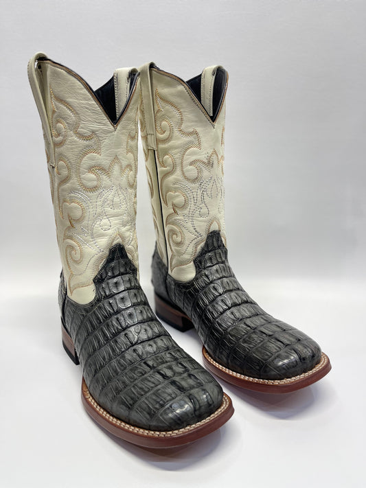 Men’s genuine caiman tail grey