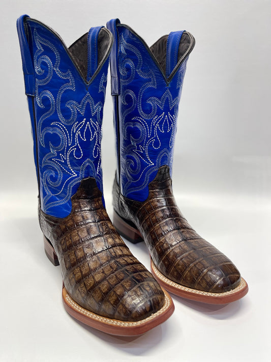 Men’s Brown Caiman Belly Dallas Toe Exotic Boot