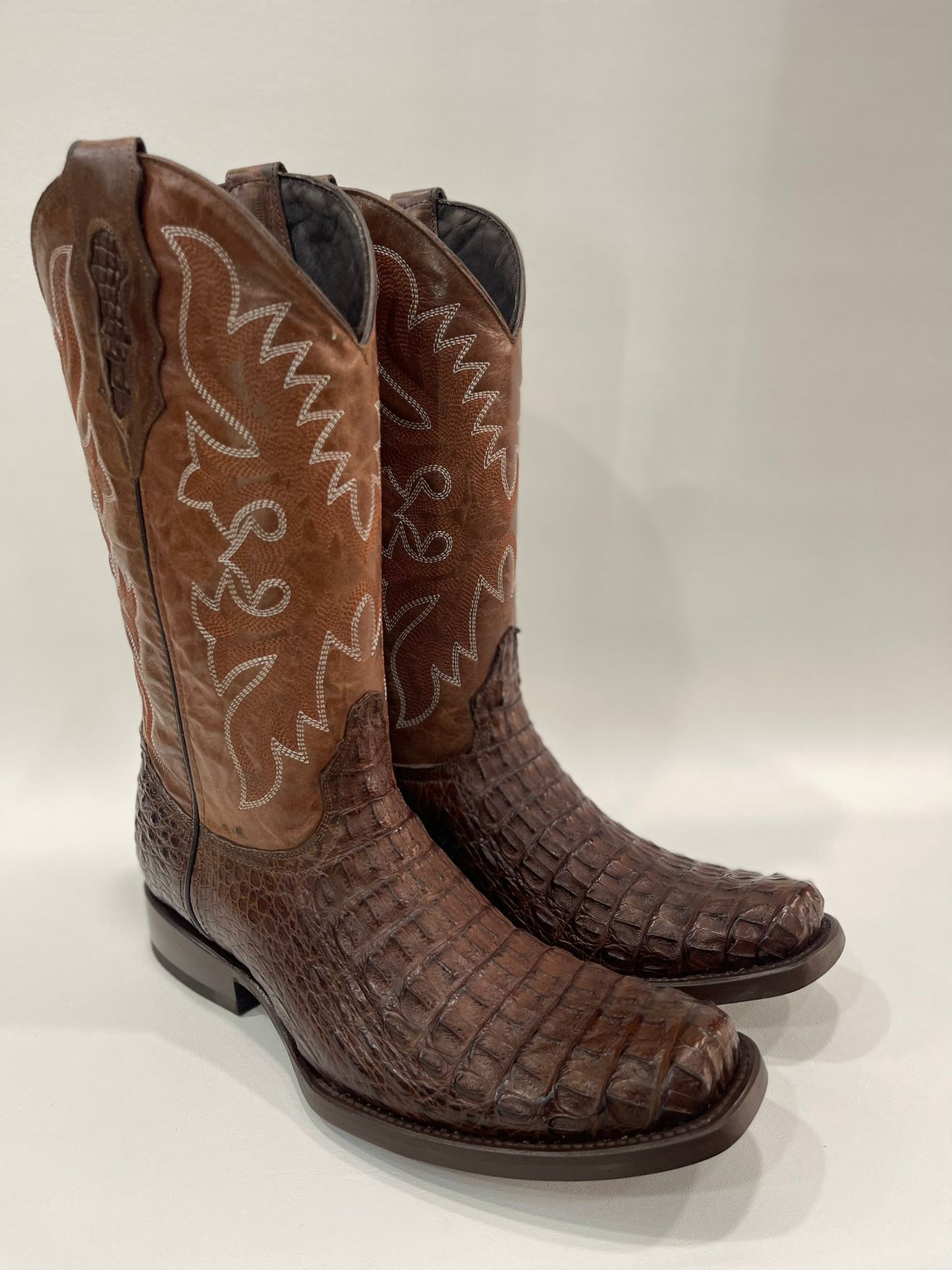 Men’s Genuine Exotic Caiman Back  Brown