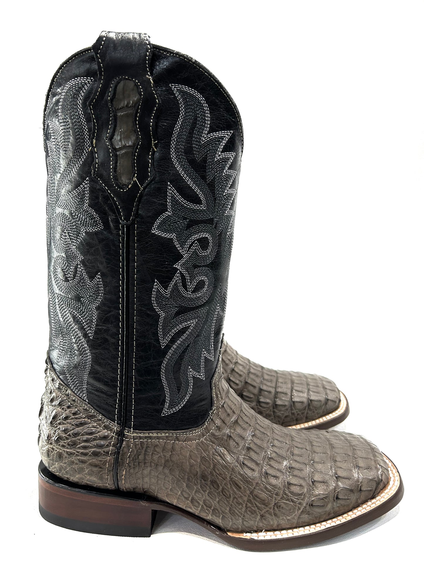 Men’s Genuine Exotic Caiman Back Grey