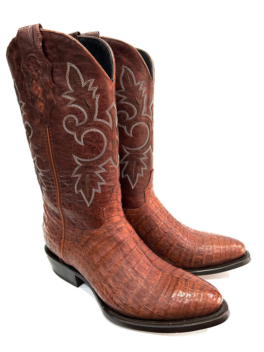 Men’s genuine caiman belly cognac