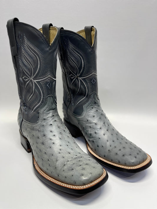 Men’s Genuine Exotic Full Quill Ostrich Grey