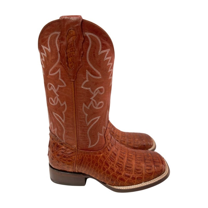 Men’s Genuine Exotic Caiman Back  Cognac