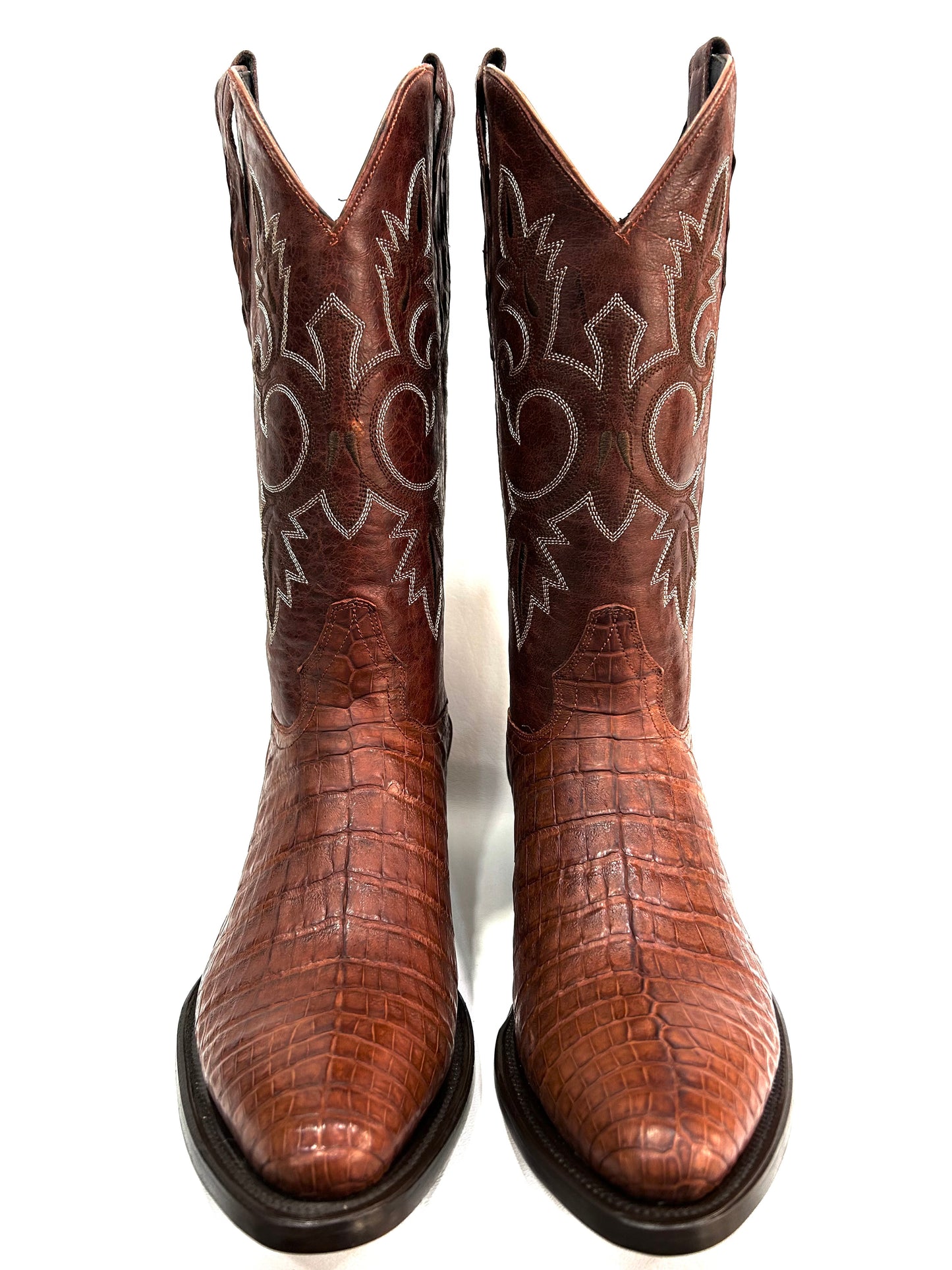 Men’s genuine caiman belly cognac