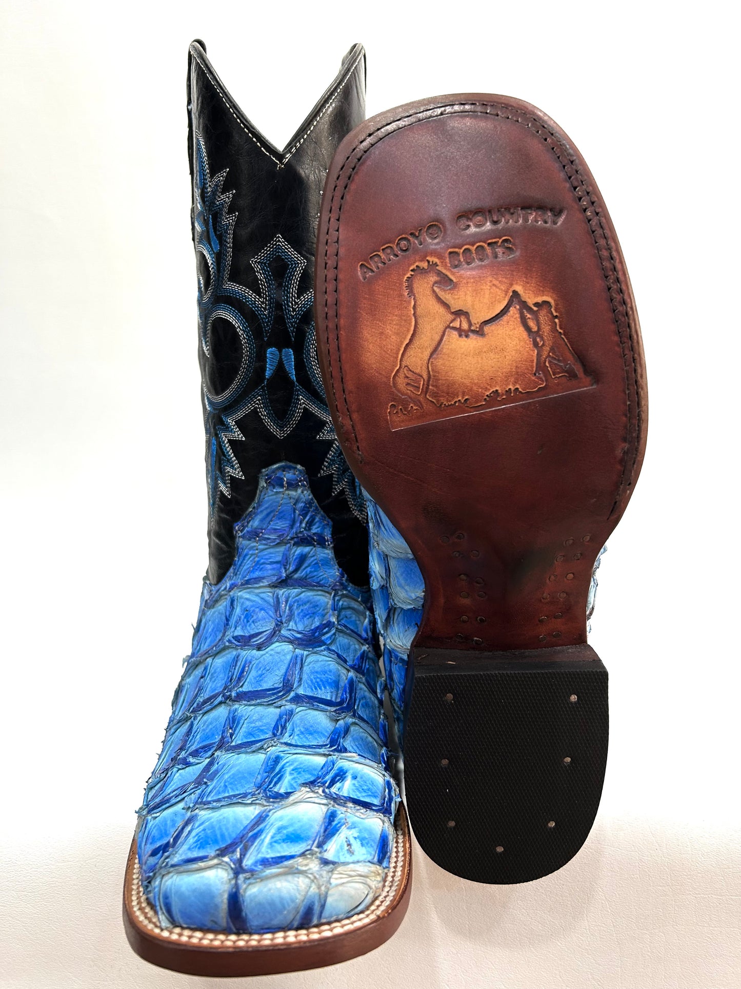 Men’s genuine pirarucu fish blue sky