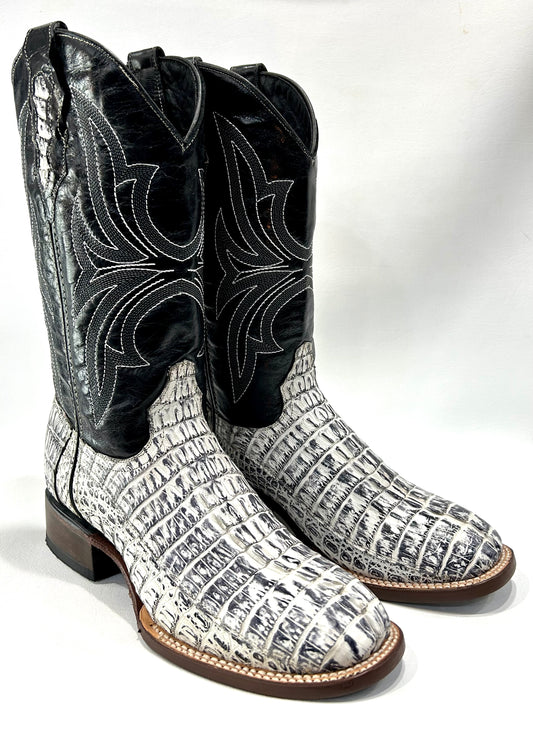 Men’s Genuine Exotic Caiman Back News Paper Color