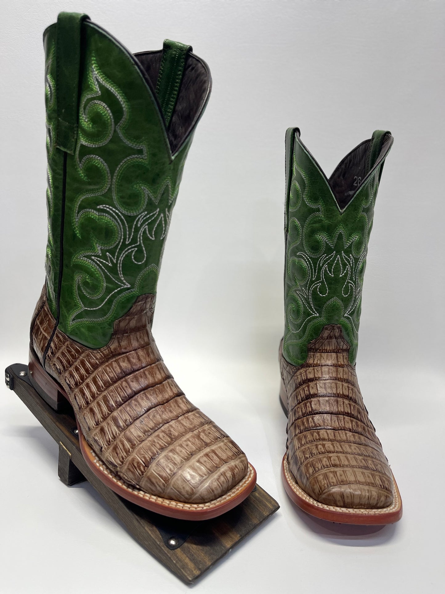 Men’s Rustic Oryx Caiman Square Toe Exotic Boot