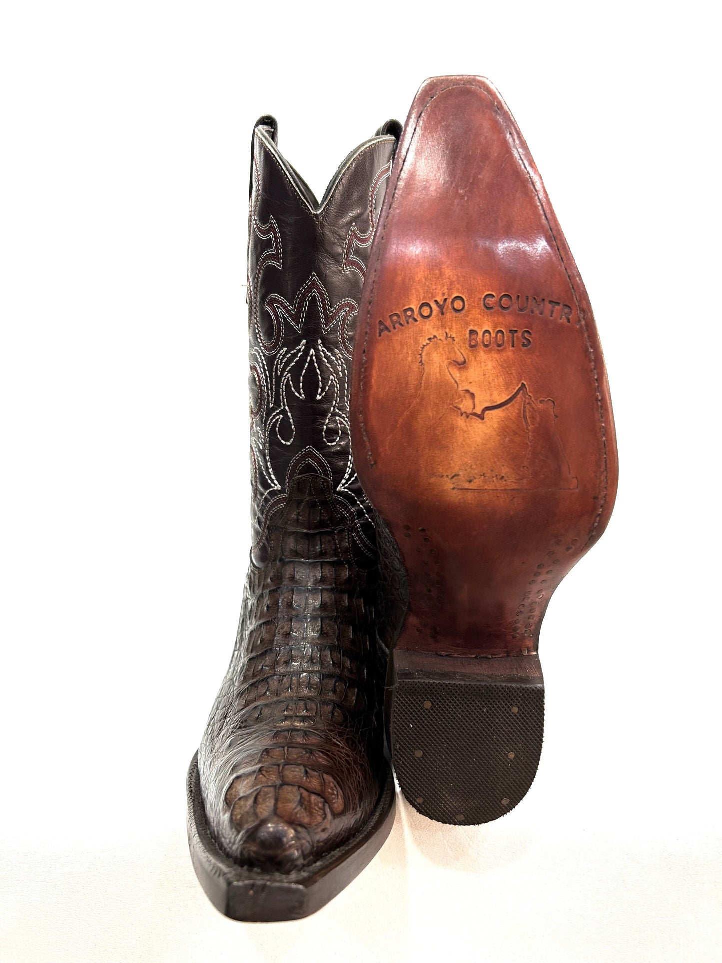 Men’s genuine caiman neck brown