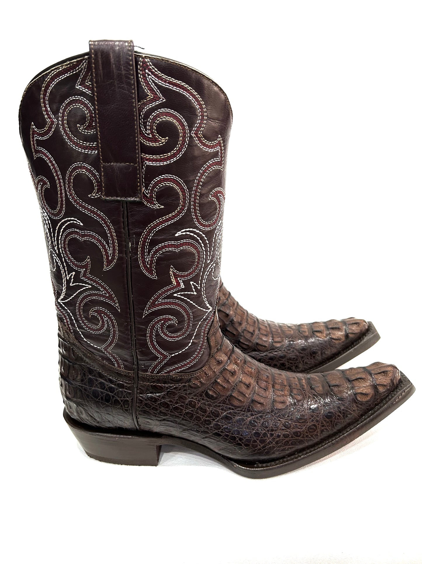 Men’s genuine caiman neck brown