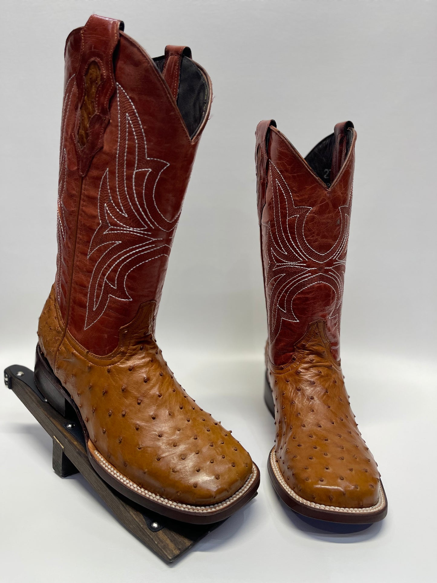 Men’s Genuine Exotic Full Quill Ostrich Cognac