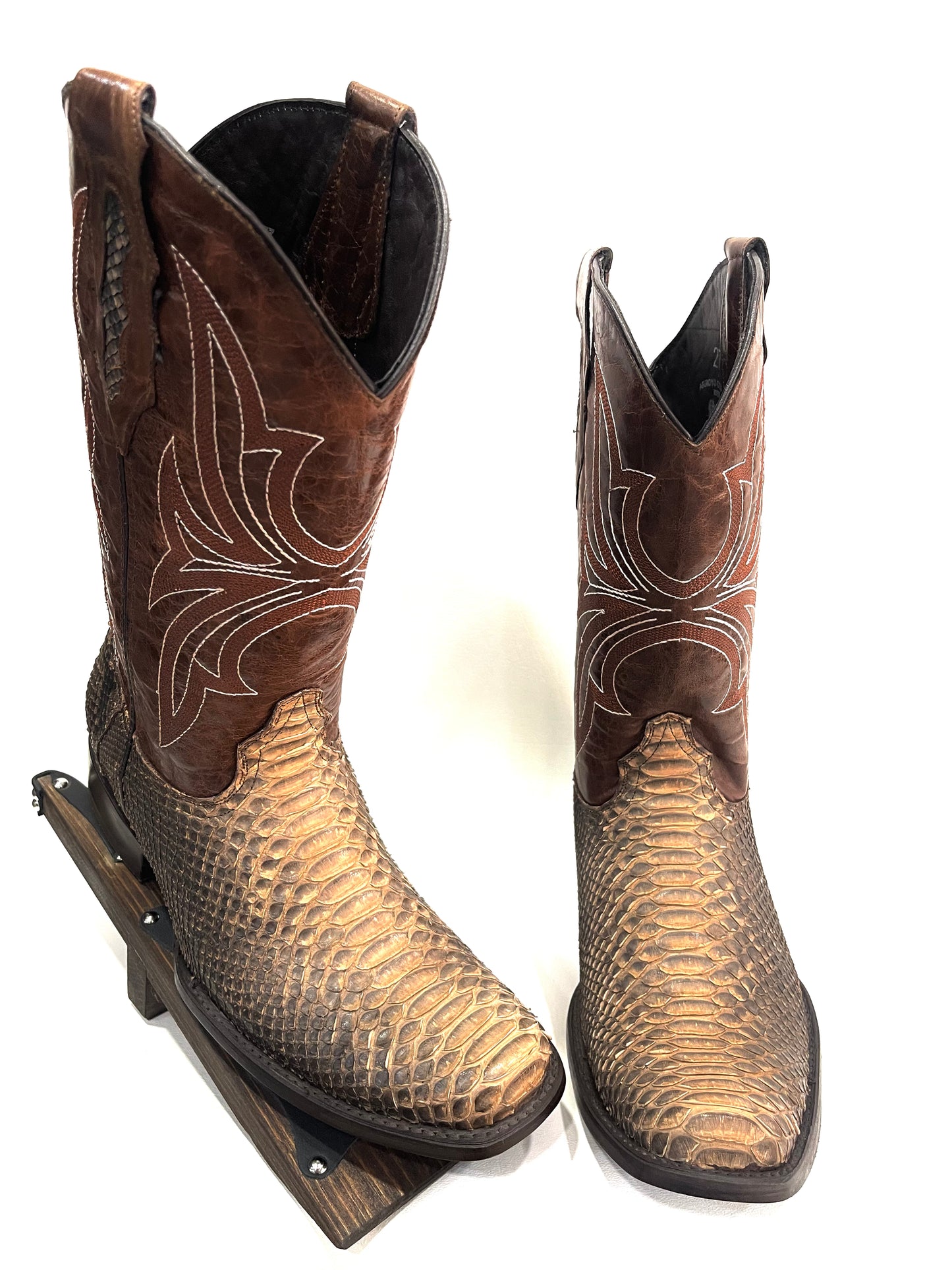 Men’s Genuine Exotic Python Brown Rust