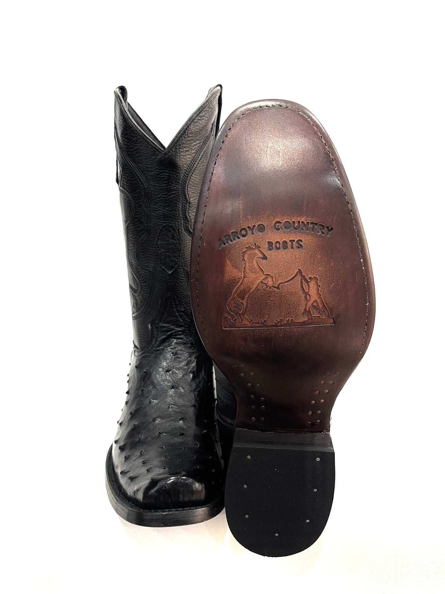 Men’s Black Full Quill Ostrich Levi Toe