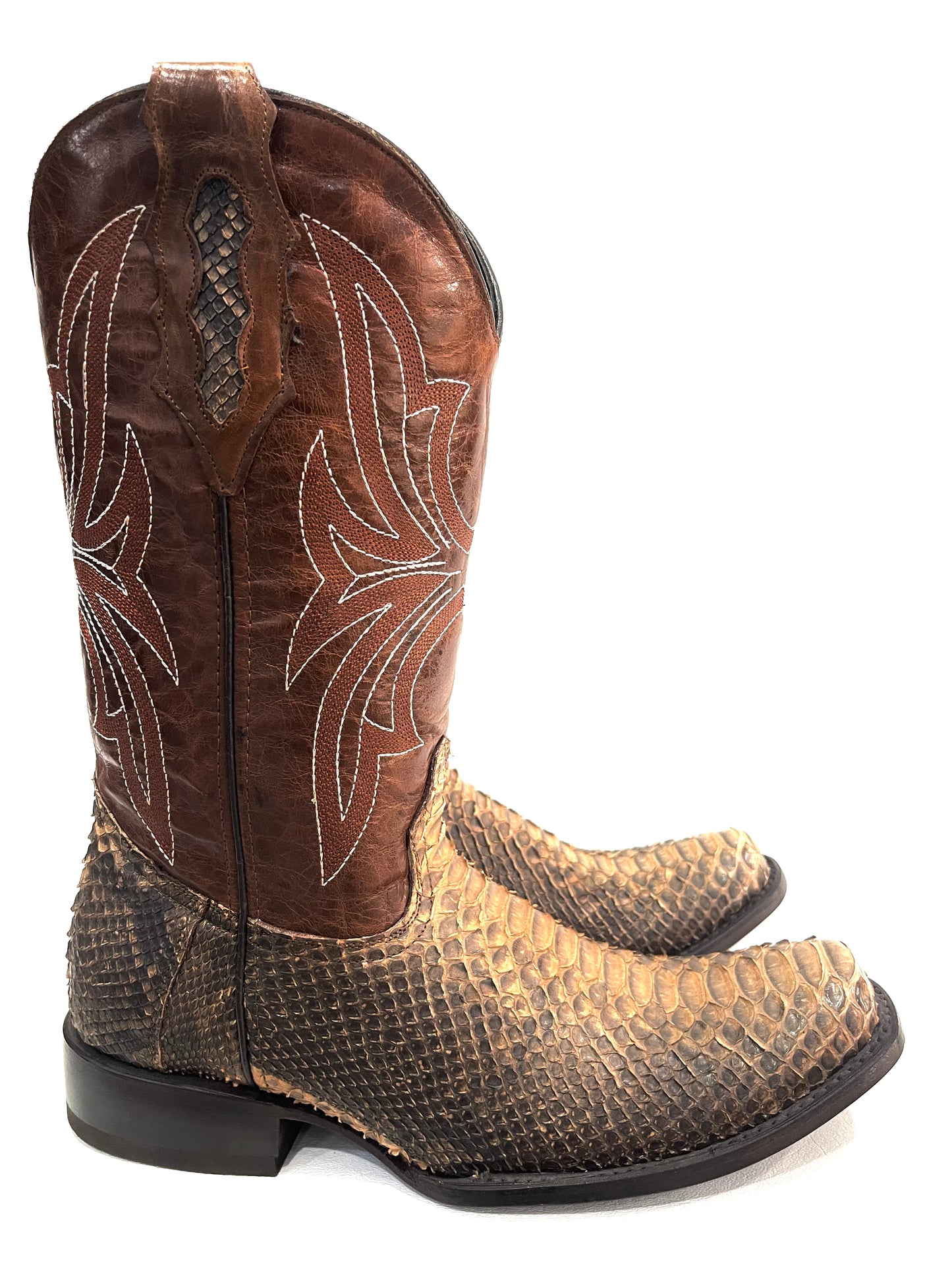 Men’s Genuine Exotic Python Brown Rust