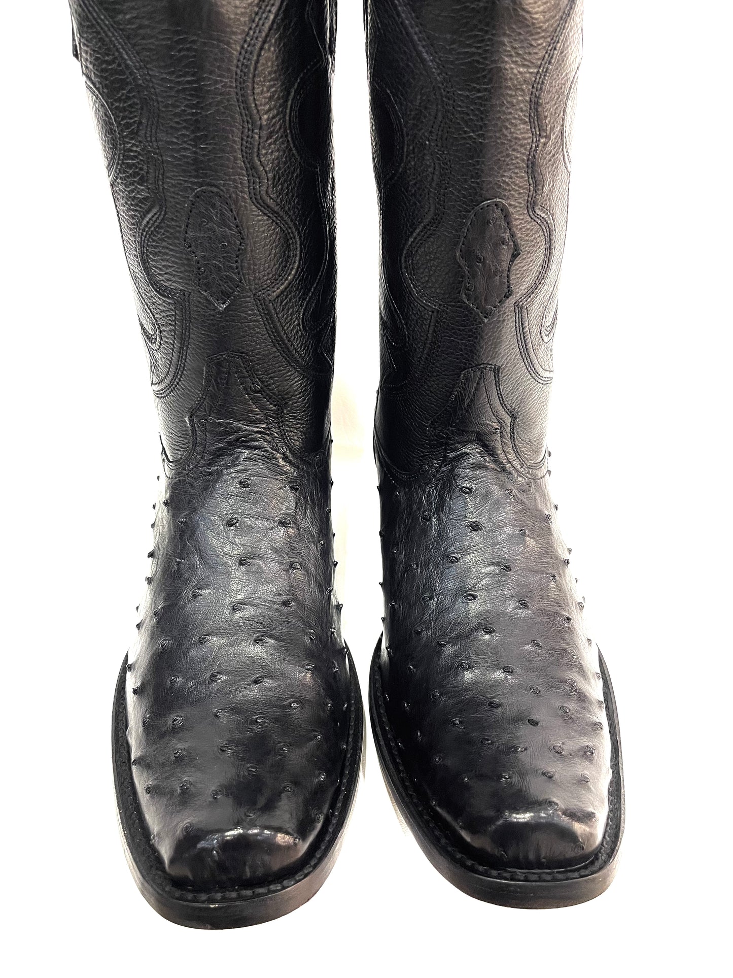 Men’s Black Full Quill Ostrich Levi Toe